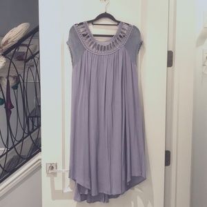 Free People Gauze Crochet Black Loose Shift Dress